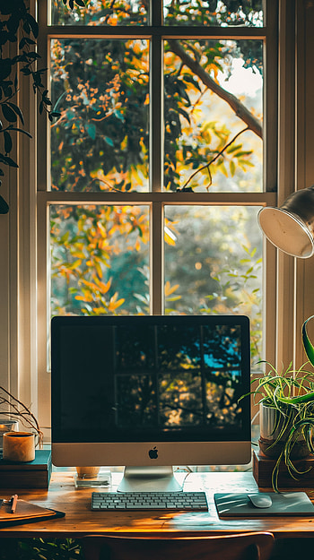 Cozy Home Office Computer, computer HD phone wallpaper