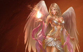 Angel, wings, pink, frumusete, fantasy, girl, baya ochkaeva HD wallpaper
