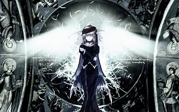 Dark, black, evil, beautiful, beauty, woman, darkness, anime, light HD wallpaper