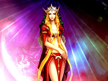 GORGEOUS ELF QUEEN, crown, cg, art, queen, elf HD wallpaper