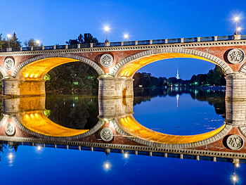 Turin, Isabella Bridge, River Po, Travels HD wallpaper