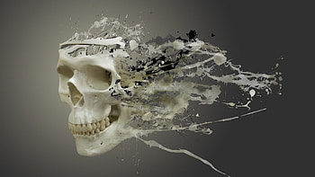 Disintegrating Skull by hridoy74. This would make an amazing tattoo. HD wallpaper