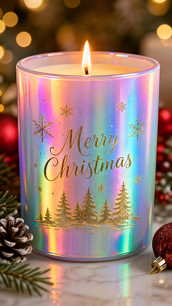 Iridescent Merry Christmas Candle — HD phone wallpaper
