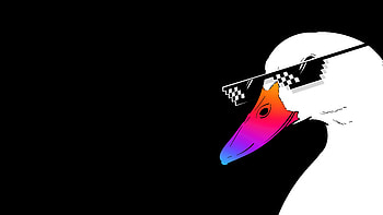 Duck Thug Life, duck, artist, artwork, digital-art, dark, black, oled HD wallpaper