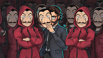 Money Heist Team Illustration, money-heist, tv-shows, artist, artwork, digital-art, illustration, artstation HD wallpaper