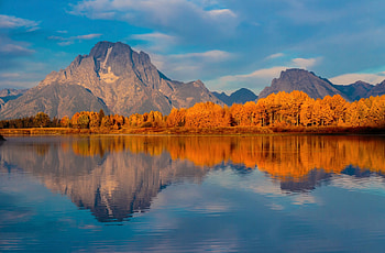 Grand Teton National Park, USA, Reflection, Autumn, Wyoming HD wallpaper