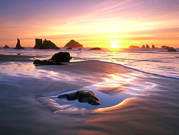 Landscape, Sunset, Sea, Sun, Beach HD wallpaper
