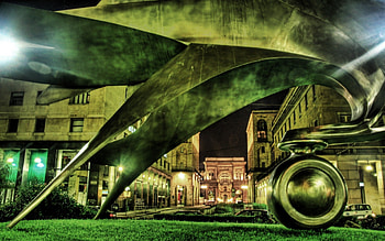 brass sculpture in milan italy r, brass, city, sculpture, r, park HD wallpaper