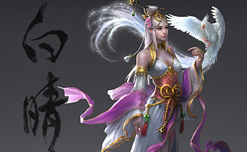 pink, white, bird, fantasy, girl, woman, beauty HD wallpaper