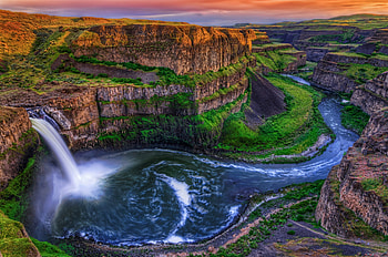 Nature, Canyon, Rocks, Waterfall, Greens, Color, Colors HD wallpaper