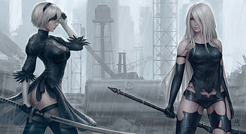 2b And A2 Nier Automata, nier-automata, games, artist, artwork, digital-art, deviantart HD wallpaper