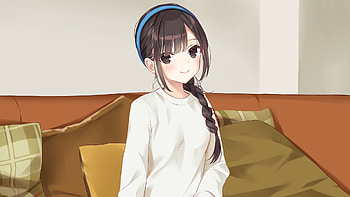 Black Braided Hair Anime Girl With White Dress Anime Girl HD wallpaper