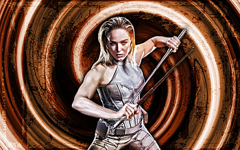 White Canary, brown grunge background, Sara Lance, vortex, superheroes, DC Comics, White Canary HD wallpaper