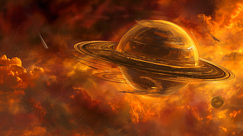 Sci-Fi Gas Giant Planet, gas giant, planet, Sci Fi, space, Saturn HD wallpaper
