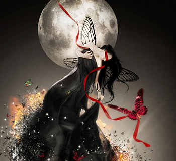 Blindfolded, space, blindfold, butterfly, fantasy HD wallpaper