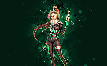Spacefarer Ariana Grande, , turquoise neon lights, Fortnite Battle Royale, Fortnite characters, Spacefarer Ariana Grande Skin, Fortnite, Spacefarer Ariana Grande Fortnite HD wallpaper