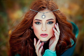 Princess, olga boiko, jewel, model, face, redhead, girl HD wallpaper