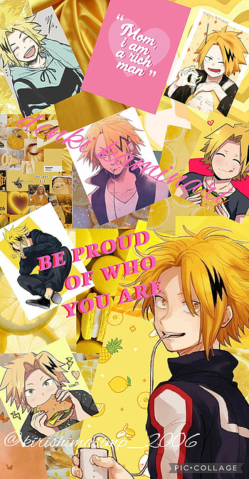 Denki kaminari, pink, chargebolt, mha, stun-gun hero: chargebolt, yellow, bnha, cute, japanese, class 1a, positive quotes, anime HD phone wallpaper