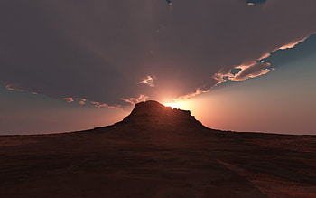 Nature, Sunset, Sky, Mountains, Clouds, Hill HD wallpaper