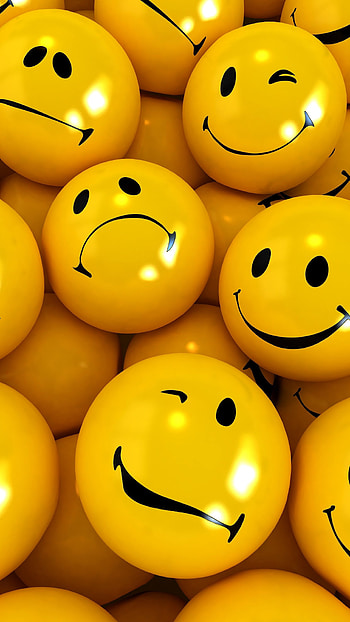 Sad Smile, Smiley Balls, Yellow HD phone wallpaper