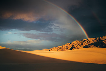Rainbow Over Death Valley California, rainbow, desert, nature HD wallpaper