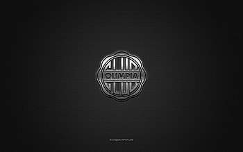 Club Olimpia, Paraguayan football club, silver logo, gray carbon fiber background, Paraguayan Primera Division, football, Asuncion, Paraguay, Club Olimpia logo HD wallpaper