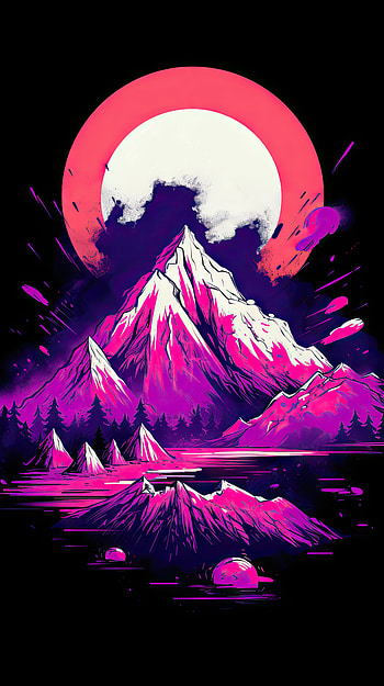 Colorful Dark Mountain, colorful, dark, black, nature, mountain, dark nature HD phone wallpaper