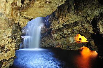 Smoo Cave, Durness, Scotland, Waterfalls, Scotland, Caves, Nature, rocks, Caverns HD wallpaper