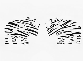 Zebra striped Rhino, rhino, zebra striped HD wallpaper