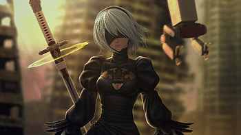 Nier Automata Game Artwork , nier-automata, anime-girl, anime, artist, artwork, digital-art, artstation HD wallpaper