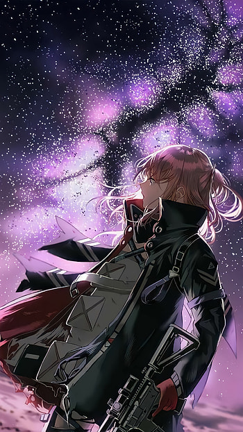 STAR looking at Stars, guns, ar15, girls frontline, gfl, girl, anime HD phone wallpaper