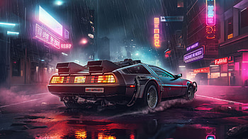 Dmc Delorean Back To The Future Cyberpunk, delorean, cars, artist, artwork, digital-art, deviantart HD wallpaper