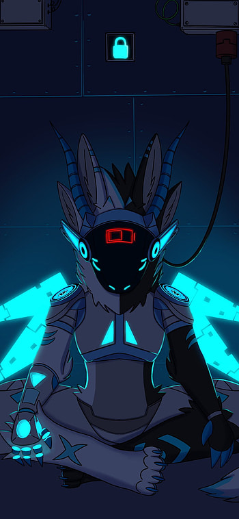 Protogen, art, cartoon HD phone wallpaper