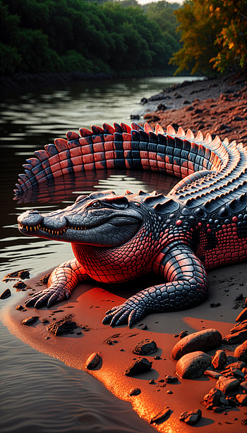 Crocodile Serenity: Stunning , river, Wildlife, nature HD phone wallpaper