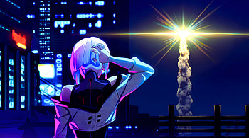 Cyberpunk Edgerunners - Lucy and the Rocket, Cyberpunk: Edgerunners, Lucy (Cyberpunk: Edgerunners), Rocket Launch, Anime Girl HD wallpaper