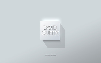 David Guetta logo, white background, David Guetta 3d logo, 3d art, David Guetta, 3d David Guetta emblem HD wallpaper