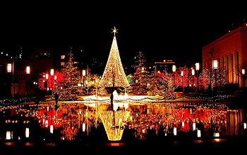 Christmas nights wide. HD wallpaper