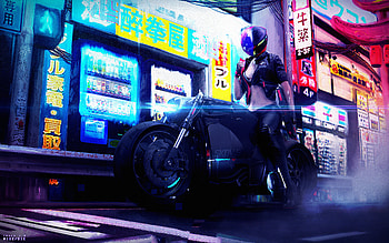 Cyberpunk Bike Girl , cyberpunk, artist, artwork, artstation HD wallpaper