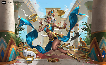 Fantasy girl, girl, cat, fantasy, putri siregar, blue, indah alditha HD wallpaper