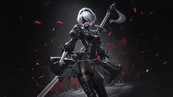 Automata Warrior, nier-automata, games, artwork, digital-art, ai, video-games HD wallpaper