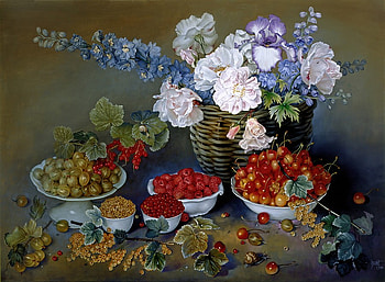 By Jose Escofet, jose escofet, art, painting, flower HD wallpaper