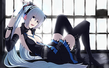 Hatsune Miku, Britney Spears, Paradise, Seagull, Hammock HD wallpaper