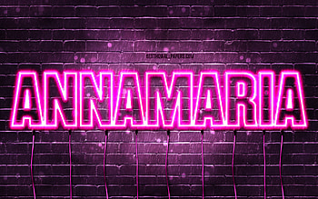 Annamaria, , with names, female names, Annamaria name, purple neon lights, Annamaria Birtay, Happy Birtay Annamaria, popular italian female names, with Annamaria name HD wallpaper