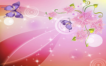 Butterflies, Flowers, Background, Pink, Glare, Texture, Textures HD wallpaper