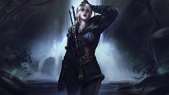 White Haired Wanderer Ciri, witcher, ciri, games, artwork, digital-art, video-games, artstation HD wallpaper