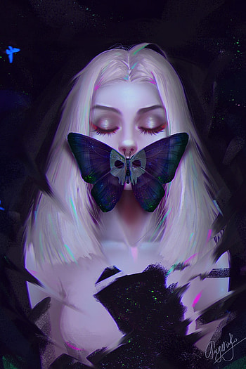 Butterfly Girl, Art HD phone wallpaper