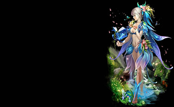 Fairy, blue, wings, black, girl, woman, book, fantasy, green HD wallpaper