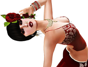 Rose, lady, abstract, fantasy, red HD wallpaper