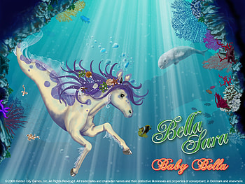 Bella Sara- Underwater Sea Horse, horses, water, lights, animals HD wallpaper