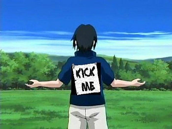 Kick Sasuke, sasuke, naruto, joke, anime HD wallpaper